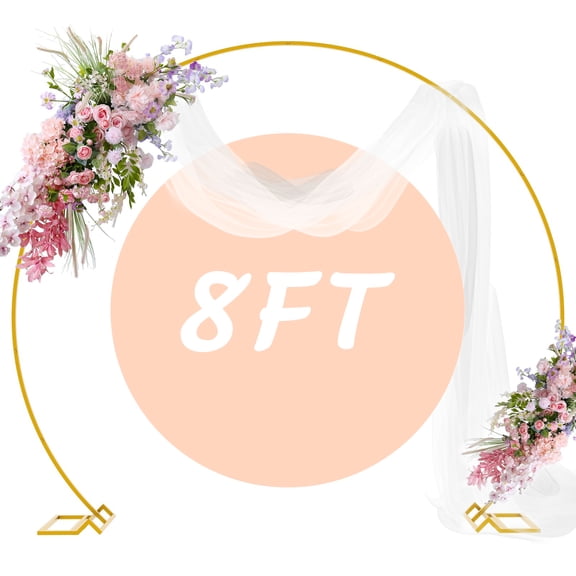 1 Pc Premium Metal Round Wedding Arch Circle Backdrop Stand, Reusable Metal Circular Balloon Arch Kit - Photography Backdrop for Ceremony, Birthday Party, Shower, Wedding Anniversary, Graduation