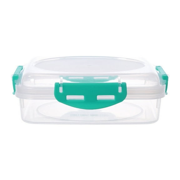 1 Pc Premium Sandwich Containers & Box - BPA Free Lunch Containers for Lunch Boxes - Durable & Reusable Sandwich Holder for Freshness, 5.91x5.91 Inch, Light Green Transparent Edge