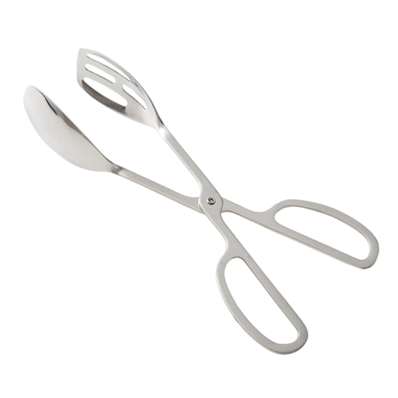 1 Pc Premium Stainless Steel Scissor-Style BBQ Tong, Non-Toxic & Heat-Resistant Small Serving Tong, Heavy Duty Kitchen Food Tong for Cooking, Grill, Ice, Bread, 10.04x10.24 Inch, Silver