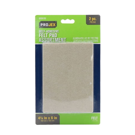 1 Pc, Projex Felt Self Adhesive Blanket Brown Rectangle 4-1/4 In. W X 6 In. L 2 Pk