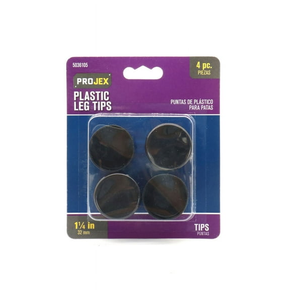 1 Pc, Projex Plastic Leg Tip Black Round 1-1/4 In. W 4 Pk