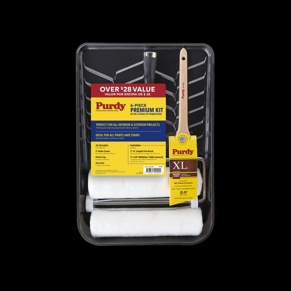 Purdy 6-Piece Premium Kit , Kit, 1-1/2 in., Plastic, Multiple, 9 in. x 3/8 in.