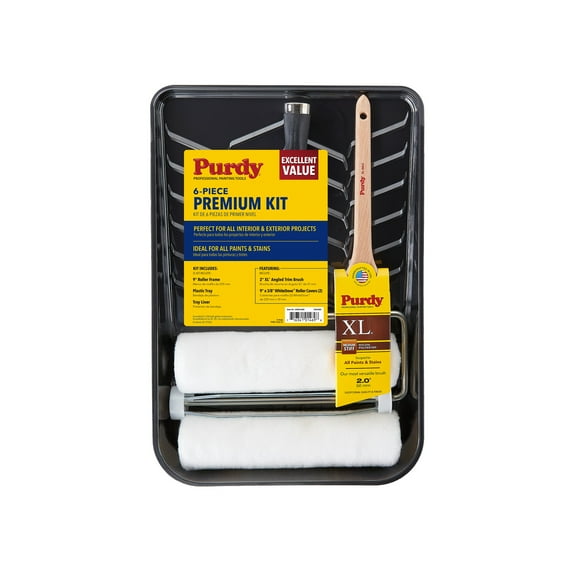 Purdy 6-Piece Premium Kit , Kit, 1-1/2 in., Plastic, Multiple, 9 in. x 3/8 in.
