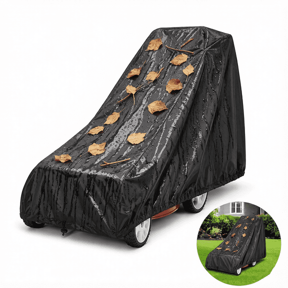 Artrylin Lawn Mower Cover, 76 x 20 x 44 in Heavy Duty Waterproof Walk Behind Push Mower Cover UV Resistant Windproof with Drawstring & Storage Bag, Universal Fit for Gas Electric Mowers, Black