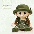 thumbnail image 1 of 1 Pc Rag Doll Stuffed Toy — 13.8in Height, Super Soft & Removable Outfit, Cuddly Plush Princess with Hat for Gift & Play(Green), 1 of 6