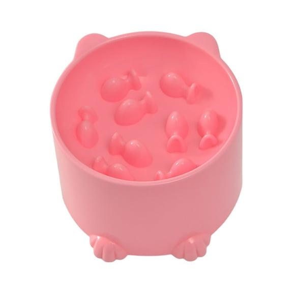1 Pc Raised Slow Feeder Cat Bowl, Elevated Cat Slow Feeder Bowl with Anti-Skid Mat, Raised Slow Cat Feeder for Dry and Wet Food