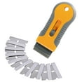 thumbnail image 1 of 1 Pc Razor Blade Scraper Tool, Razor Scraper Set with 10 Pcs Razor Blades, Cleaning Scraper Tool, Cooktop, Paint, Glass Scraper, 1.96x5.12 Inch, Orange, 1 of 6