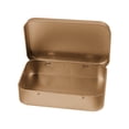 thumbnail image 1 of 1 Pc Rectangular Metal Hinged Tin Box Cigarettes Box Mini Portable Box Small Storage Craft Organizer for Home Storage to Pills, Candies, Herbs, Planting Seed, Nail Art, 3.74x2.36x0.82 Inch, Gold, 1 of 9