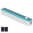 thumbnail image 1 of 1 Pc Refillable Magnetic Plastic Wrap Dispenser with Slide Cutter Sturdy Food Cling Film Cutter, Press and Seal Wrap Kitchen Organizer for Cling Film, Parchment Paper, 14.17"x1.96"x1.96", Green, 1 of 9