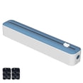 thumbnail image 1 of 1 Pc Refillable Magnetic Plastic Wrap Dispenser with Slide Cutter Sturdy Food Cling Film Cutter, Press and Seal Wrap Kitchen Organizer for Cling Film, Parchment Paper, 14.17"x1.96"x1.96", Blue, 1 of 9