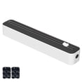 thumbnail image 1 of 1 Pc Refillable Magnetic Plastic Wrap Dispenser with Slide Cutter Sturdy Food Cling Film Cutter, Press and Seal Wrap Kitchen Organizer for Cling Film, Parchment Paper, 14.17"x1.96"x1.96", Black, 1 of 9