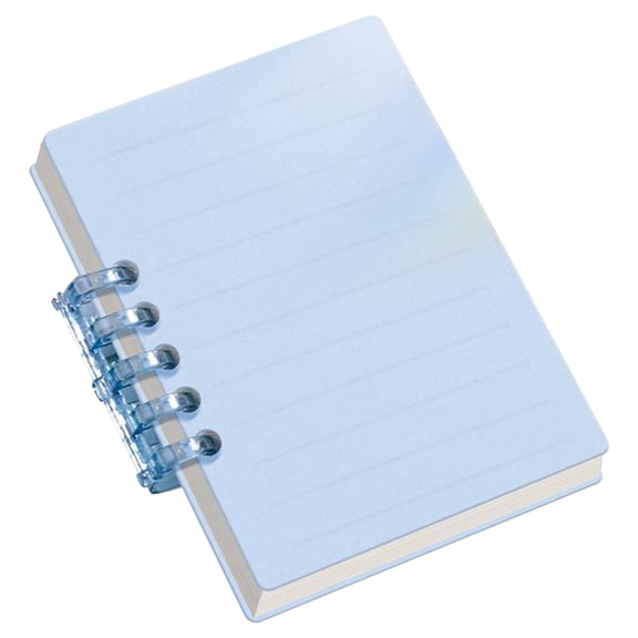 1 Pc Refillable Mini 5-Ring Binder Notebook, 4.02 x 2.83" Pocket Memo Pad with Frosted Cover, Detachable Loose Leaf Vocabulary Study Book, Pastel Sky Blue