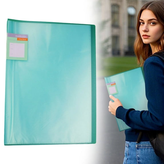 1 Pc Report Covers, Presentation Folders for A4 and Letter Size Paper, Report Covers Binder with Sleeves, Art Portfolio Binder, Presentation Book for Classroom, Office, Business, 60 Pockets, Blue