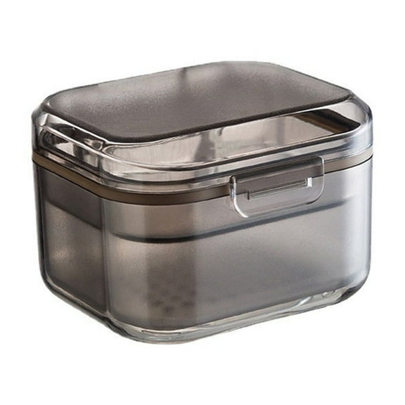 1 Pc Retainer Cleaner Case,Portable Three-Layer Braces Cleaning Box,Invisible Braces Box,Orthodontic Retainer Storage Box,Tooth Storage Box for Private Braces (Black)