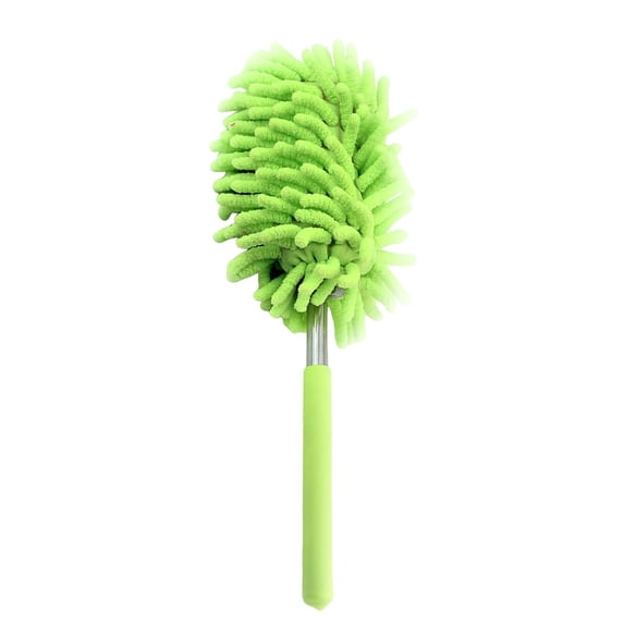 1 Pc Retractable Long-Reach Washable Duster for Cleaning, Microfiber Hand Duster Brush with Telescoping Pole for Cleaning Car, Window, Furniture, 10-29 Inch, Green