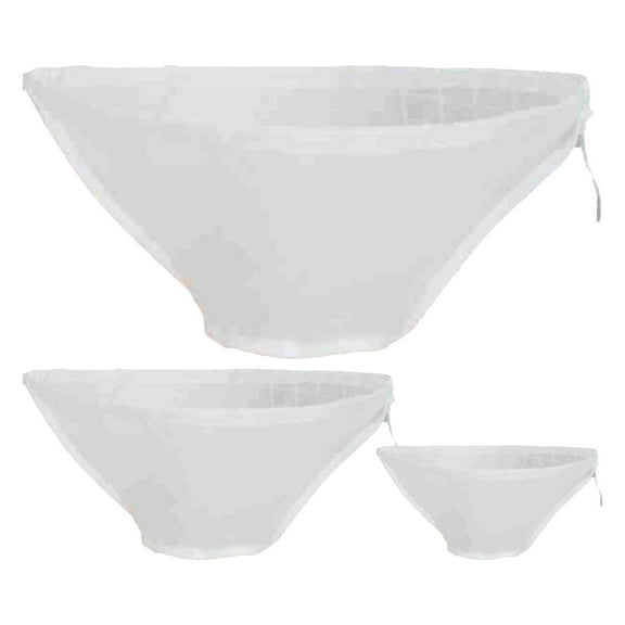 1 Pc Reusable Fine Mesh Strainer Bag Multi-Use Cloth Filter Cheese Straining Bags Bowl-Shaped Cloth Filter Bag Fine Mesh Multi-Purpose Food Filter Bag for Nut Milk Juice Soy, White 6.3"x15.75"