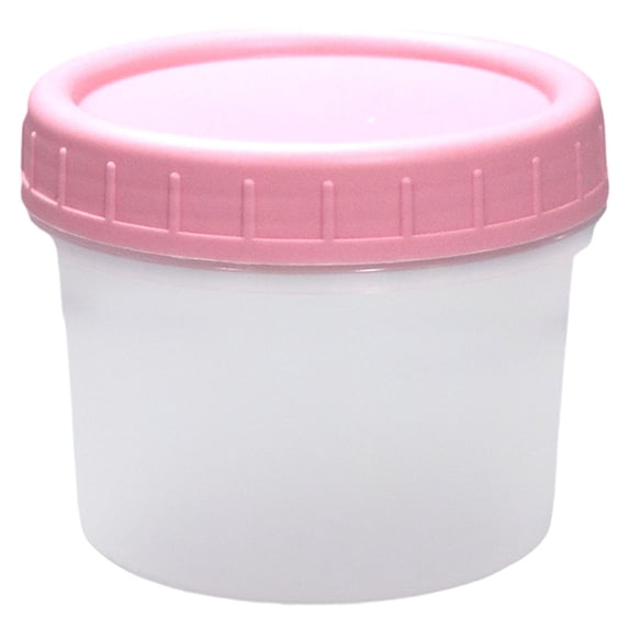 1 Pc Reusable Plastic Containers with Screw Lids, Clear Deli Containers, Mini Food Storage Freezer Containers, Stackable Food Storage Jars, Sauce Condiment Jars Lunch Box Accessory, Pink 200ml