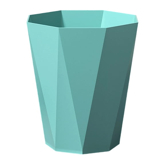 1 Pc Reusable Plastic Polygon Small Trash Wastebasket, Creative Durable Garbage Can Organizer, Portable Paper Rubbish Trash Bin for Camping, Home, Travel, 5.35x9.45 Inch, Green