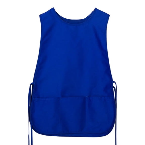 1 Pc Reusable Smock Apron, Unisex Apron, Multipurpose Cobbler Apron with Side Ties and 2 Deep Pockets, Kitchen Waterproof Apron for Cleaning, Artist, Kitchen, 27.5 Inch, Blue