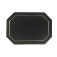 thumbnail image 1 of 1 Pc Reversible Placemats, Faux Leather Heat Resistant Placemats Washable Table Mats Wipeable Place Mats for Dining Table Wedding Coffee Shop Decoration, 5.51x3.94 Inch, Black, 1 of 9