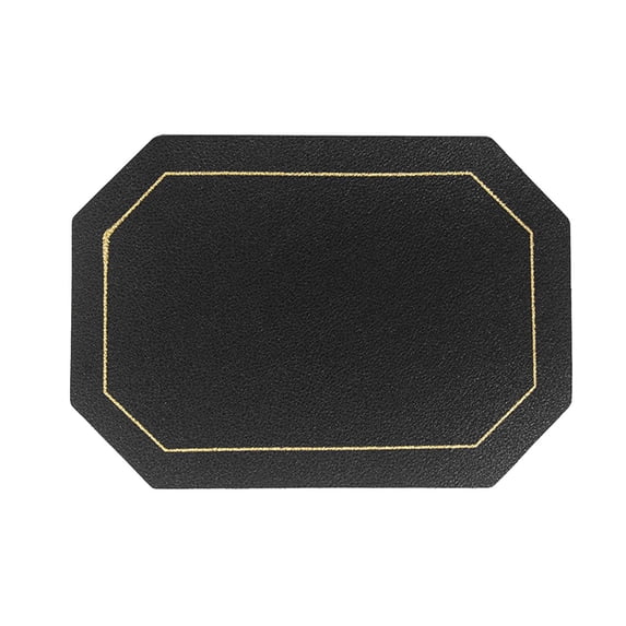 1 Pc Reversible Placemats, Faux Leather Heat Resistant Placemats Washable Table Mats Wipeable Place Mats for Dining Table Wedding Coffee Shop Decoration, 5.51x3.94 Inch, Black