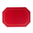 thumbnail image 1 of 1 Pc Reversible Placemats, Faux Leather Heat Resistant Placemats Washable Table Mats Wipeable Place Mats for Dining Table Wedding Coffee Shop Decoration, 5.51x3.94 Inch, Red, 1 of 9
