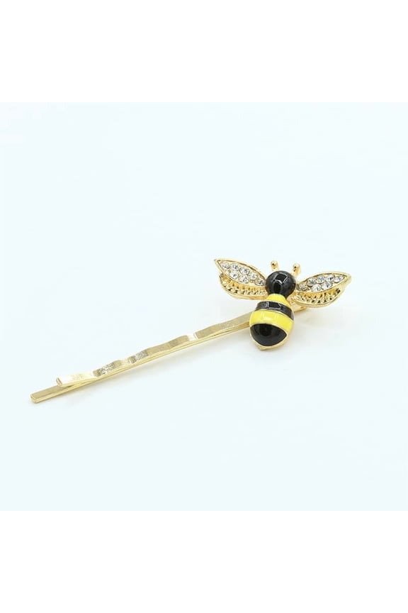 1 Pc Rhinestone Bee Hair Clips Bees Enamel Rhinestone Hair Bobby Pins Metal Snap Hair Clips Non Slip Hair Barrettes Hair Accessories