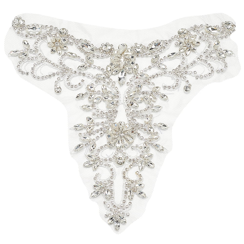 1 Pc Rhinestone Wedding Patches Sew on Patches Lace Felt Appliques Patch Flower Decorative Clothes Patches Craft Accessories for Clothing Jeans