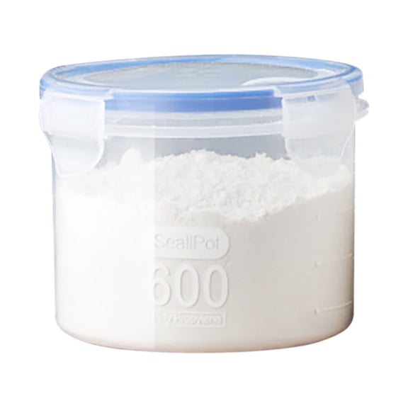 1 Pc Round Food Container, 20 Oz Small Plastic Food Storager Containers for Snacks and Puree, Reusable Plastic Jars 4-Sided Locking Lids, Clear Plastic Airtight Containers Jar