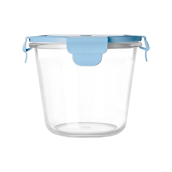 1 Pc Glass Meal Prep Containers, Airtight Glass Storage Containers with Lids, Heat-Resistant BPA-Free Borosilicate Glass Soup Container for Leftover, 5.31x4.53 Inch, Blue