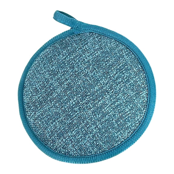 1 Pc Round Kitchen Scrub Sponge, 5.5" Microfiber & Scouring Dish Scrubber, Circle Cleaning Sponge Pad, Dual Sided Scrubbing Cloth, Reusable Dish Scrub Pad, Hanging Household Wiping Pad
