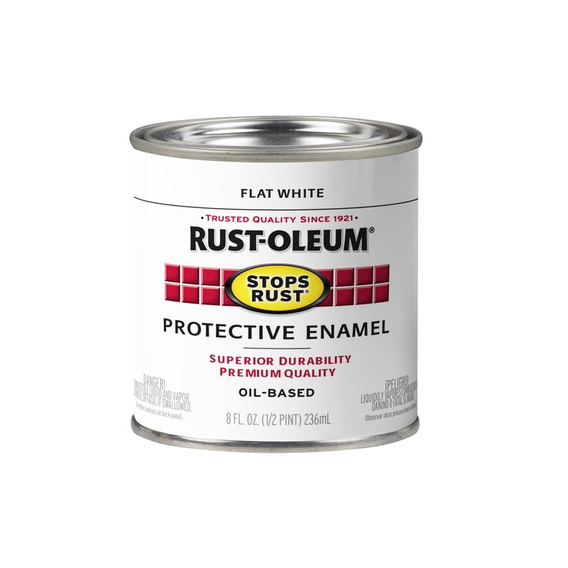 Rust-Oleum Stop Rust White Flat Oil Based Paint, 0.5 Pt