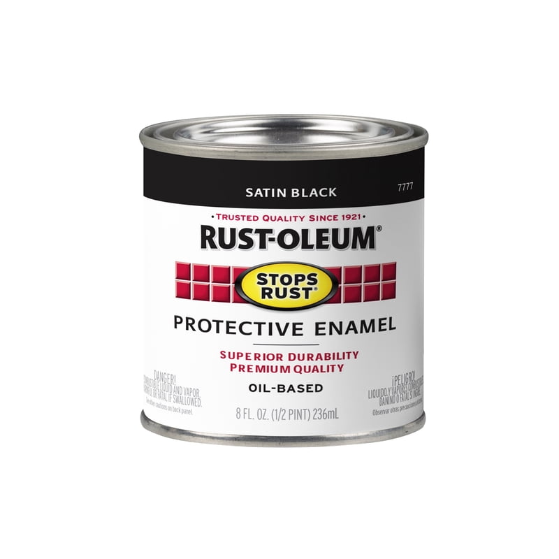 Rust-Oleum Stop Rust Black Stain Oil Bsed Enamel Paint, 0.5 Pt