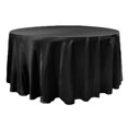 thumbnail image 1 of 1 Pc, Satin 132" Round Tablecloth - Black(Machine Washable & Cool Dry) For Wedding Or Event Decor, 1 of 1