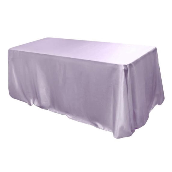 1 Pc, Satin Rectangular 90"X132" Tablecloth - Lavender(Machine Washable & Dryable) For Wedding Or Event Decor