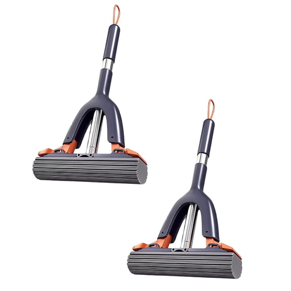 1 Pc Self Squeezing Mini Mop Portable Self-Squeeze Lazy Mop Multi-Functional Mini Desktop Mop for Desktop, Kitchen Sink, Bathroom, Glass, Car, 7.87x14.96 Inch, Dark Gray
