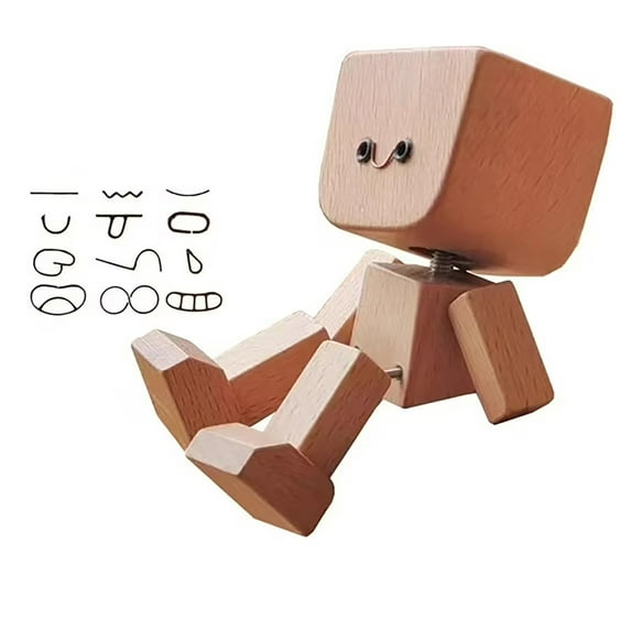 1 Pc Shaking Wooden Man Figurine, Handmade Shaking Feet Wooden Doll, 3.14x1.57 Inch Funny Wood Desktop Decor Decorative Bobble Leg Wooden Figure for Office Desk Bedroom Shelf Room Display