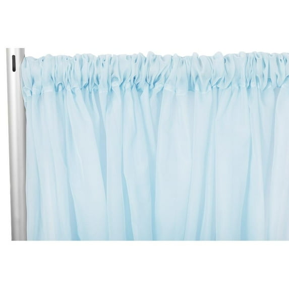 1 Pc, Sheer Voile Flame Retardant (Fr) 12Ft H X 118" W Drape/Backdrop Curtain Panel - Baby Blue(Machine Washable Cold & Low Heat) For Upcoming Wedding, Birthday, Shower, Tradeshow