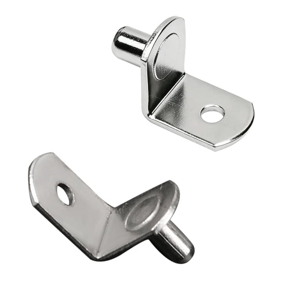 1 Pc Shelf Support Peg, 1/4 Inch Diameter Shelf Bracket Pegs with Hole, Nickel Plated L-Shaped Clips for Kitchen & Bookcase Shelf Cabinet Furniture Closet Shelf Pins Support,Silver