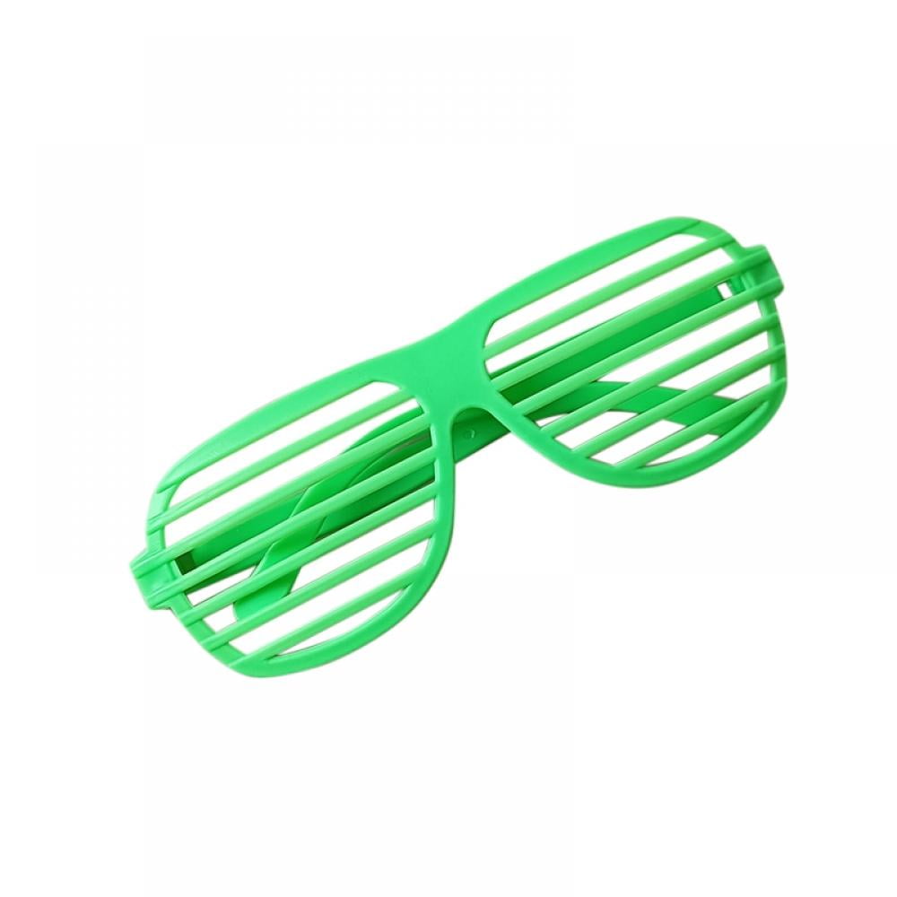 12 Pairs Shutter Glasses Shades Eyeglasses - Neon Color Slotted Sunglasses  for Kids & Teens 80's Party Props