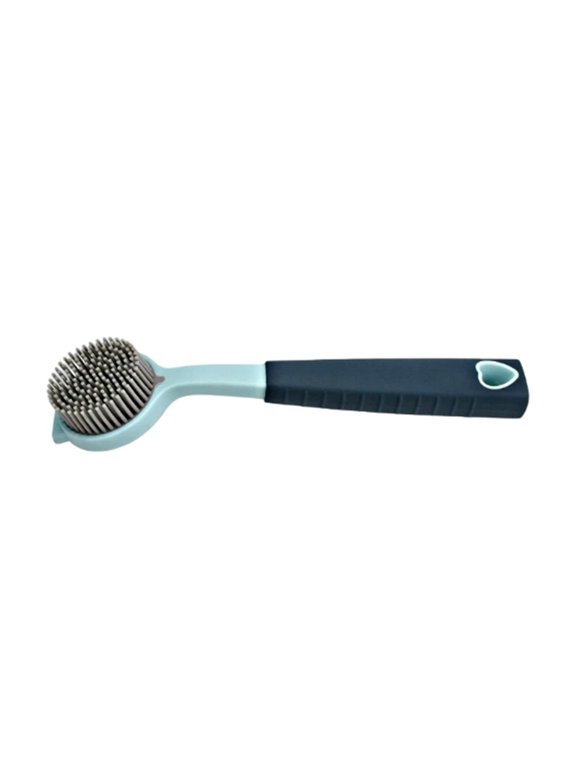 1 Pc Silicone Dishwashing Brush, Non-Stick Pot Scrubber with Handle, Durable Scrub Brushes for Pots Dishes and Sink Cleaning, 9.84x2.36 inch