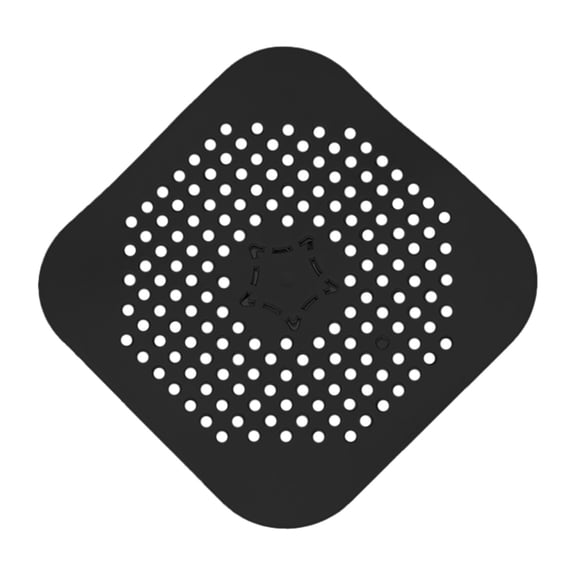 1 Pc Silicone Hair Shower Drain Cover, Flexible Floor Drain Protector Cover, Anti-Clog Sink Drain Filter, Square Food Debris Protector for Preventig Clogs and Hair Blockages, 5.51x5.51 inch