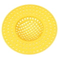 thumbnail image 1 of 1 Pc Silicone Sink Drain Strainer Kitchen Sink Strainer Suitable for Stainless Steel Edge Hair and Food Collector for Bathroom Mesh Basket Anti-Clog Reusable Sink Stopper, 3.85 Inch, Yellow, 1 of 9