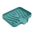 thumbnail image 1 of 1 Pc Silicone Soap Dish with Drain, Bar Soap Holder for Shower,Bathroom and Kitchen Sink Organizer,Self Draining Waterfall Soap Tray, 4.72x3.94x0.67 Inch, Green, 1 of 9