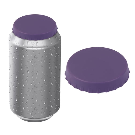 1 Pc Silicone Soda Can Lids Reusable Drink Cans Protector Spill-proof Dust-proof Lids Pop Can Covers Food Grade Can Cover Stopper and Protector for Standard Cans, 2.4"x0.4", Purple