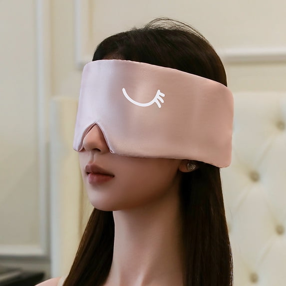 1 Pc Silk Luxurious Unisex Silk Sleep Mask Comfortable Breathable Perfect For Travel Solid Color Adjustable For Ultimate Rest(Pink)