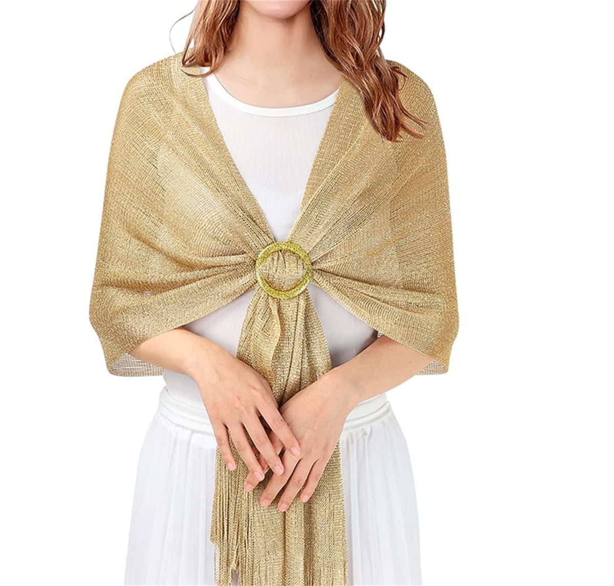 1 Pc Silk Women Shawl,Shining Silk Beach Towel,Wraps for Evening Dresses,Sparkling Metallic Scarf for Evening Party/Wedding/Formal Dresses (Gold) 1 Pc Silk Women Shawl,Shining Silk Beach Towel,Wraps for Evening Dresses,Sparkling Metallic Scarf for Evening Party/Wedding/Formal Dresses (Gold)