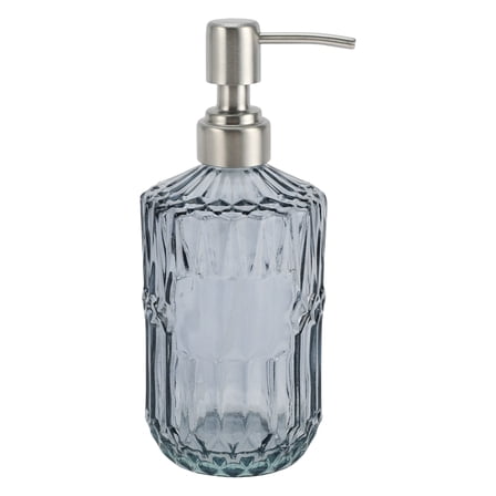 1 Pc Simple Cylindrical Soap Pump Dispenser for Bath 450ml Clear Gray Silver Tone