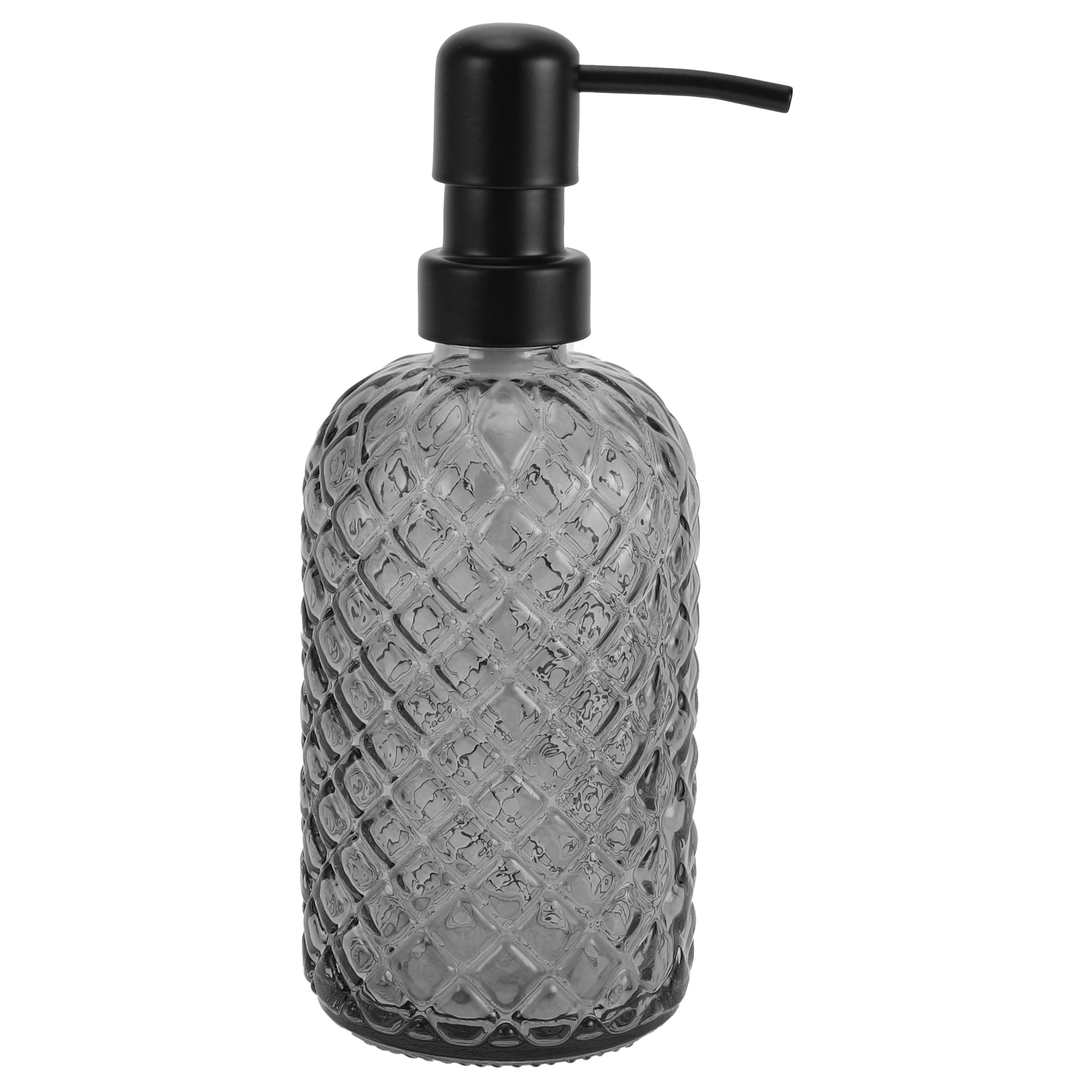 1 Pc Simple Cylindrical Soap Pump Dispenser for Bathroom 400ml Gray Black