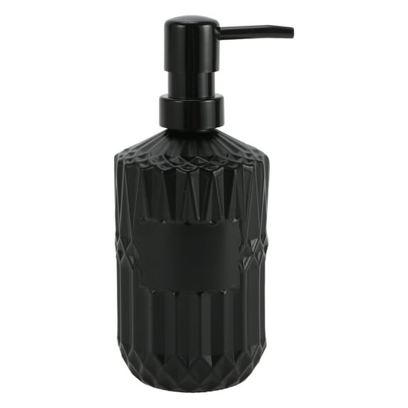 Unique Bargains 1 Pc Classic Cylindrical Soap Pump Dispenser for Bathroom 450ml Black